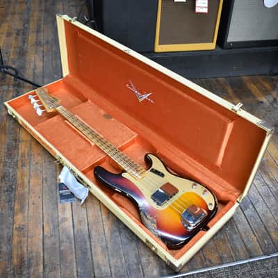 Fender Custom Shop 1958 P-Jazz Bass Heavy Relic Chocolate 3-Color Sunburst w/Tweed Case image 9