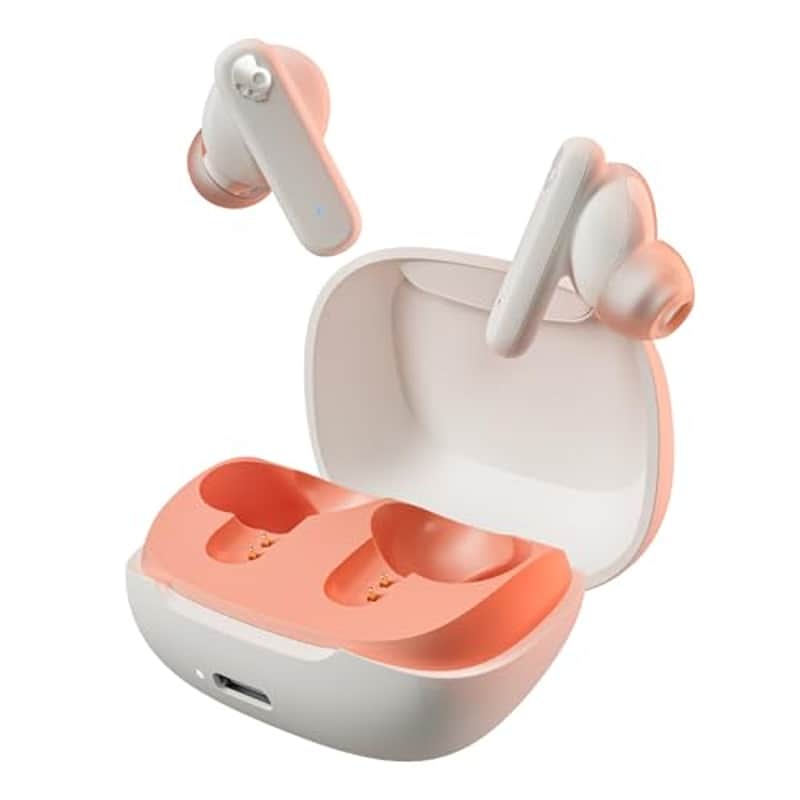 Skullcandy Smokin' Buds in-Ear Wireless Earbuds - Bone/Orange Glow image 1