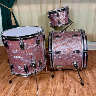 Ludwig Classic Maple Downbeat Drum Set Rose Marine Pearl 20/12/14 image 3