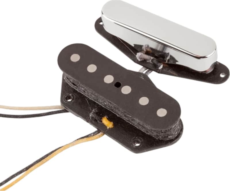 Fender Custom Shop '51 Nocaster Telecaster Single Coil Pickup Set, Chrome/Black image 1