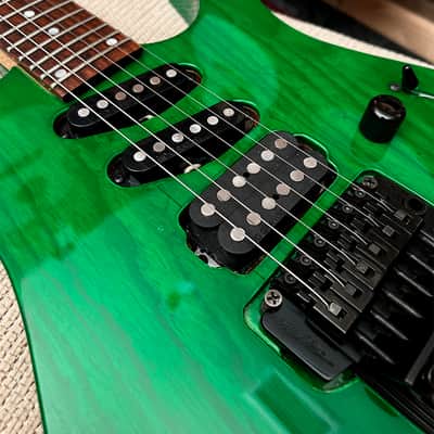 Robin Medley Standard IV 1991 w/ Gig Bag - Rio Grande Pickups, Ash Body, Floyd Rose, Green, Made in USA, Medley Standard Four image 9