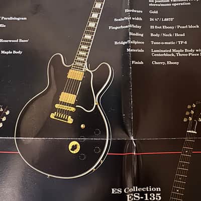 Gibson B.B. King Poster 1993 ES-135 Lucille Herb Ellis 335 165 Howard Roberts fusion II image 3