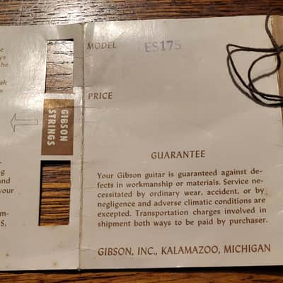 Gibson ES 175 Tags, case candy 1960 - Paper image 5