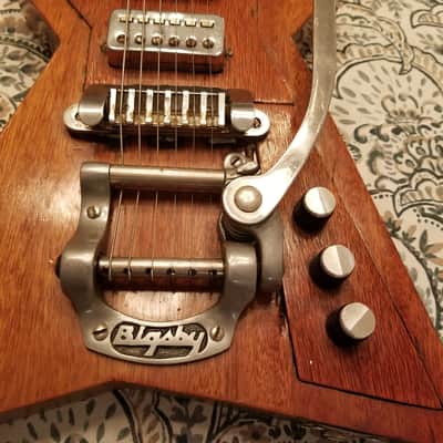1960s Korina Wood Solidbody 2" Thick, Futuristic Guitar, Unknown Maker, Modeled After 1958-59 Gibson image 11