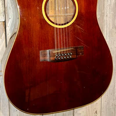 Rare 1978 Daion THE '78 Heritage 12-String Made in, Mahogany Stain Gloss Finish Slotted Headstock , Pro Setup Hard Shell Case image 3