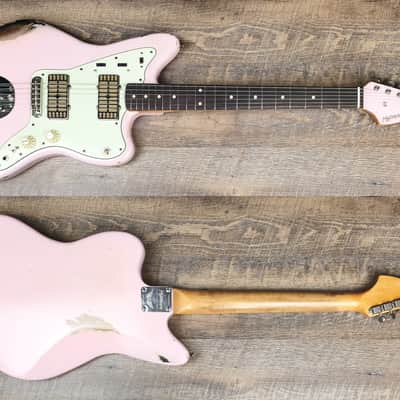 MyDream Partcaster Custom Built - Shell Pink over Sunburst Mojo JM Dual Foil image 1