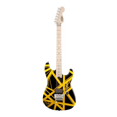 EVH Striped Series High-Powered and High Performance 6-String Electric Guitar (Right-Handed, Black with Yellow Stripes) image 1