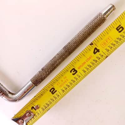 Ludwig 3/8x5.25x10" Cymbal L-Arm Rod Chrome Bass Drum Pre-1967 Diamond Knurling image 2