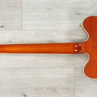 Mint Gretsch Electromatic Limited Flame Okoume Broadkaster Double-Cut Semi-Hollow Guitar, Roundup Or image 8