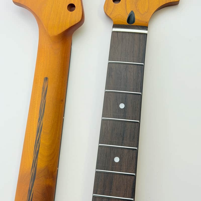 Roasted Maple Strat Style Guitar Neck, 22 Frets, Maple Fingerboard image 1