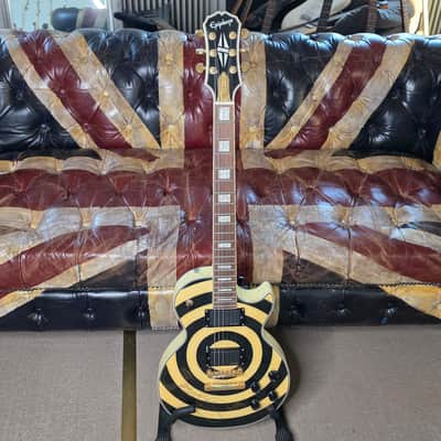 Zakk Wylde Les Paul Custom Bullseye Signed 50th Anniversary Black Sabbath Electric Guitar by Gibson Epiphone image 5