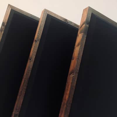 Custom Framed Acoustic Wall Panel | Black Fabric & Red Mahogany Wood Frame | Furniture-Quality Sound Absorbing Panel | Recording Studio, Home Studio, Mixing Room, Podcast Studio, Home Theater, Listening Room, Office & Vocal Booth | Made in USA image 2