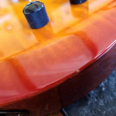 ESP LTD EC-100 QM single-cut Les Paul w/EMGs & hsc 2000s - orange burst image 15