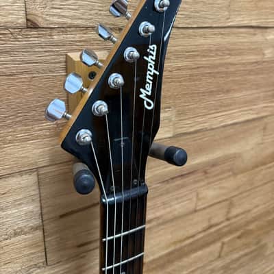 Memphis 302B Strat Style HSS electric guitar 1980's 1990's - Black- 6lbs 11oz image 7
