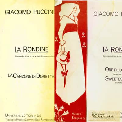 Giacomo Puccini-La Rondine- La Canzone Di Doretta-Ore Dolci E Divine- The Swallow Song of Doretta Sweetest Hours-Waltz for Soprano and Piano image 1