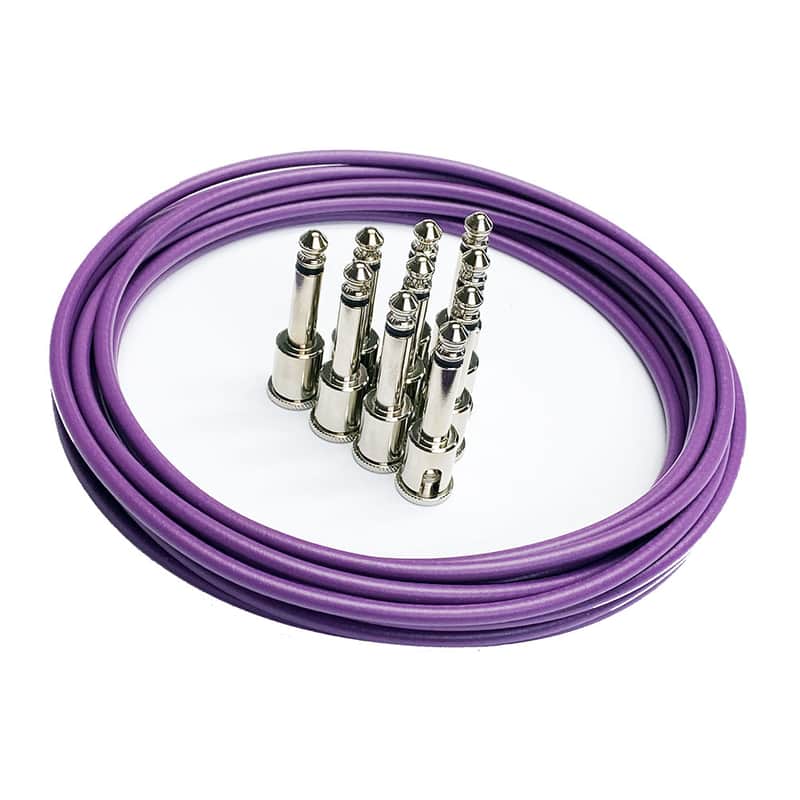 George L's Pedalboard Effects Cable Kit - Purple Cable .155 Nickel R/A Plugs image 1