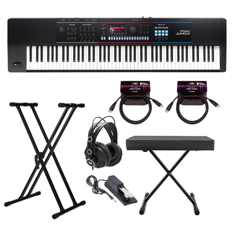 Roland JUNO-D8 88-Key Keyboard Synthesizer with Stand, Bench, Headphones Bundle image 1