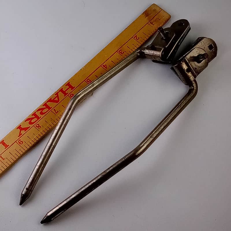 *WFL 2x Gull Wing Bass Drum Spurs Pair Legs Nickel Ludwig Mount#1305 Vintage 50s image 1
