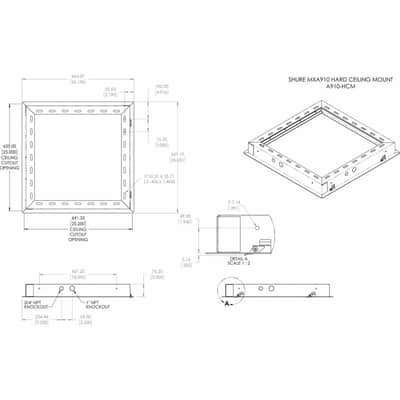 SHURE A910-HCM Accessoires - Support de MXA910 pour faux-plafond image 5