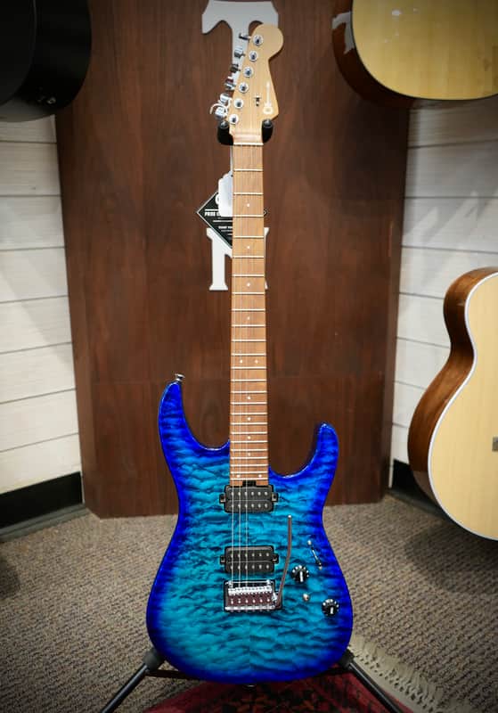 Charvel PRO-MOD DK24 HH 2PT CM QM 2025 - Chlorine Burst image 1