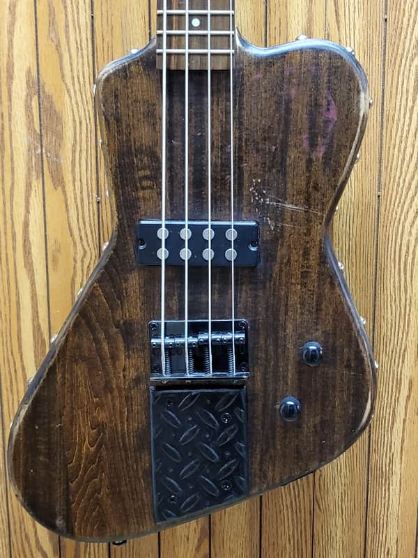 Dean Metalman Project Bass 4 String Bass Guitar Walnut Diamond Plate and Studs image 1