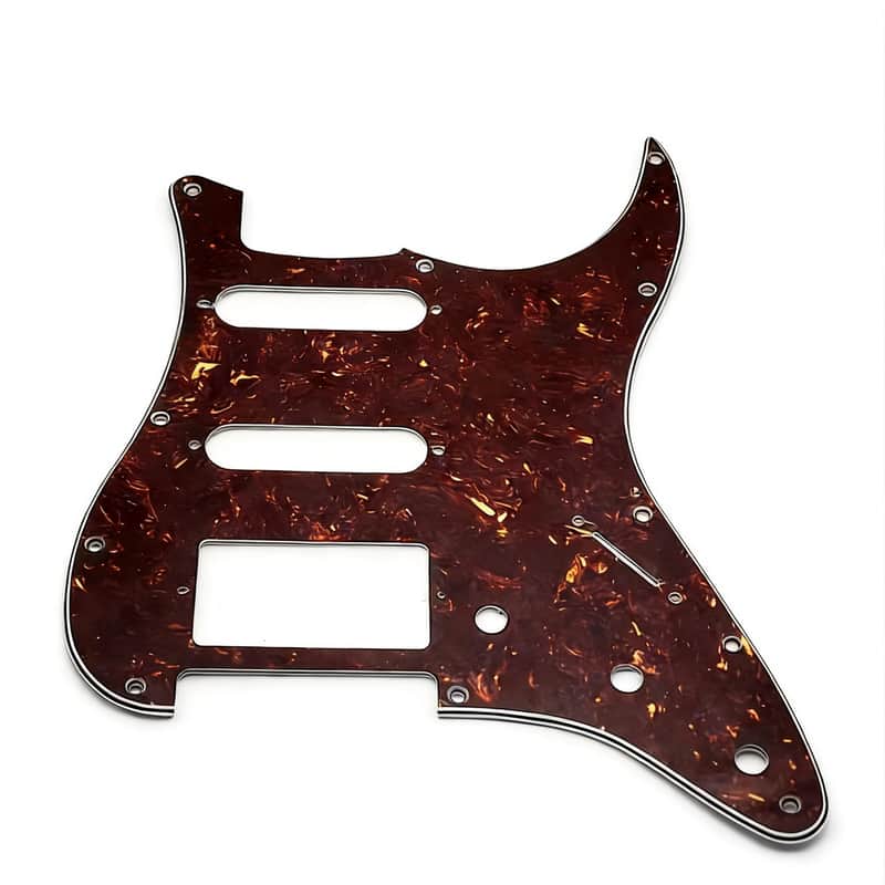 Electric Guitar Standard Stratocaster SSH Pickguard Start Pickguard Scratch Plate for Fender USA/Mexican Model Style 11-Hole (Dark Red Tortoise Shell) image 1