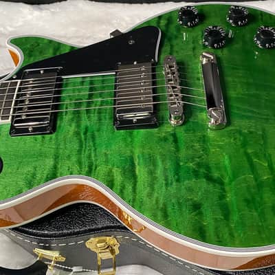 NEW! Gibson Dealer Select Custom Shop Les Paul Custom AAA Figured Flame Top - Transparent Green / Natural Back - Authorized Dealer - WOW! Only 8.7 lbs - G07689 image 9
