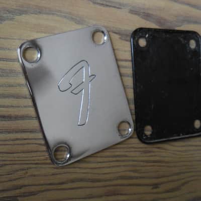 Fender Neckplate 1980's with original Black back pad image 2