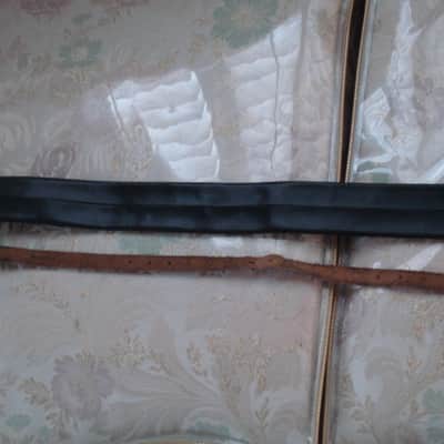 Rare 1960's ACE Genuine Black Leather Guitar Strap Excellent Condition image 1