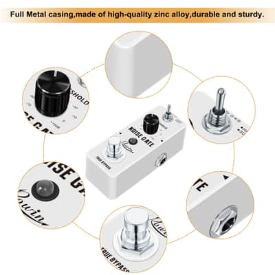 Rowin Guitar Noise Gate Pedal, 2 Mode (Hard/Soft) Noise Suppressor, True Bypass Mini Effect Pedal for Electric Guitar image 2