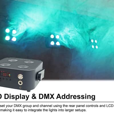 Rockville 4 PACK MINI RF4 V2 BLACK DJ Par Wash Up Lights+Wireless DMX+App+Bag image 6