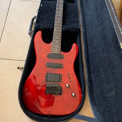 Schecter Genesis 80’s Vintage Super Strat electric guitar Set Neck HSS with case - Red image 1