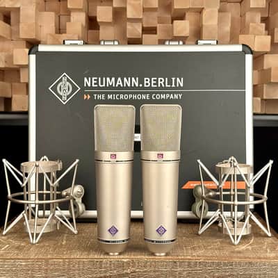 Vintage Neumann U 87 Condenser Microphone Stereo Pair. Close SN. Great Shape U87 1982 Z 48 Shock Mount image 2