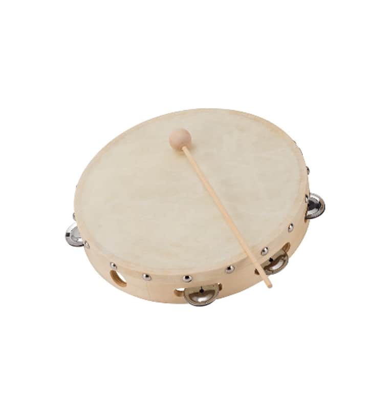 TAMBURELLO SOUNDSATION ST1R-10 in acero con battente piattelli e pelle naturale 10" image 1