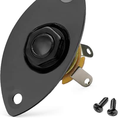 MAXCHEER 1/4" Oval Guitar Jack 6.35mm Output Input Plug Socket for Mono Electric Guitar (Black) image 1