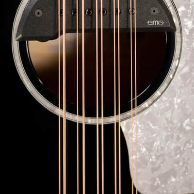 Taylor 250ce Plus BLK Bajo Quinto Acoustic/Electric Guitar - Black with Aerocase - Factory Demo image 10