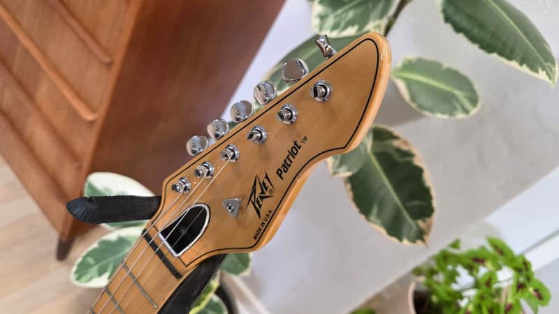 1985 Peavey Patriot Tremolo MADE IN USA Natural American Vintage 80s 1980's Super Strat with RARE original hard case image 1