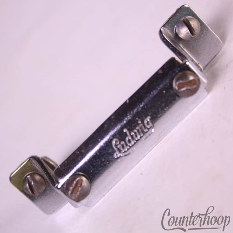 *Ludwig Snare Drum Butt Plate Script P32 Chrome Vintage 60s Supra/Acro/JazzFest* image 1