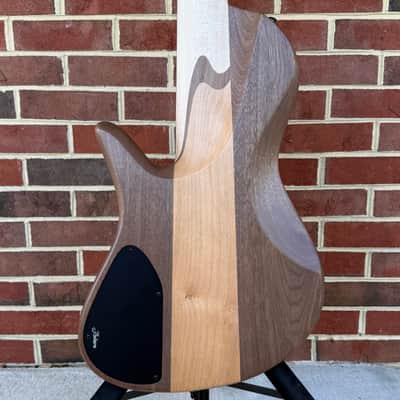 Fodera Emperor II Elite, Chestnut Burl Top, Walnut Body, Alder Tone Block, Flamed Ebony Fretboard, Flamed Ebony Ramp, Chestnut Dot Inlays, Fodera/Duncan Dual Coil Pickups, Hardshell Case image 6
