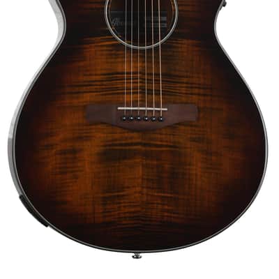 Ibanez AEG70L Left-Handed Acoustic-Electric Guitar - Tiger Burst High Gloss image 1