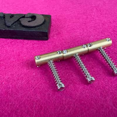 GVT® 1950–1953 Telecaster® Blackguard ®️Saddles – Soft Brass, Short with Slotted Intonation Screws image 4