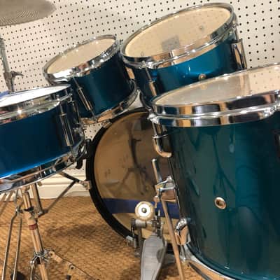 Ludwig Accent CS Combo Junior c.2020 - Blue/green sparkle (depending on the light) image 3