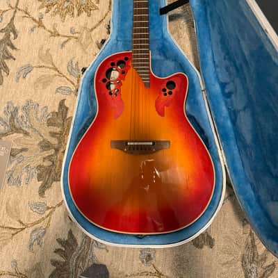Ovation Elite Standard Collectors Model 6868 OP-24 Electronics Shallow Body 1995 Cherry Sunburst image 1