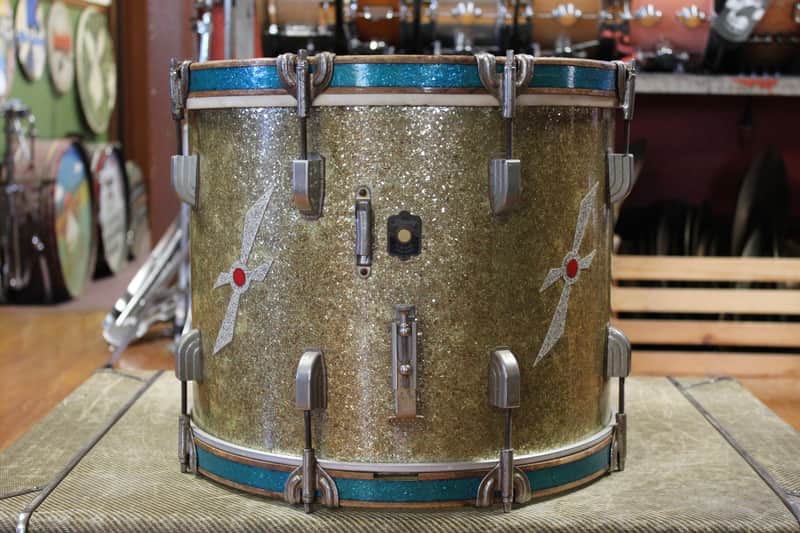 Septemeber 1940 Leedy 12x15 Marching Snare Drum in Gold Sparkle Full Dress image 1