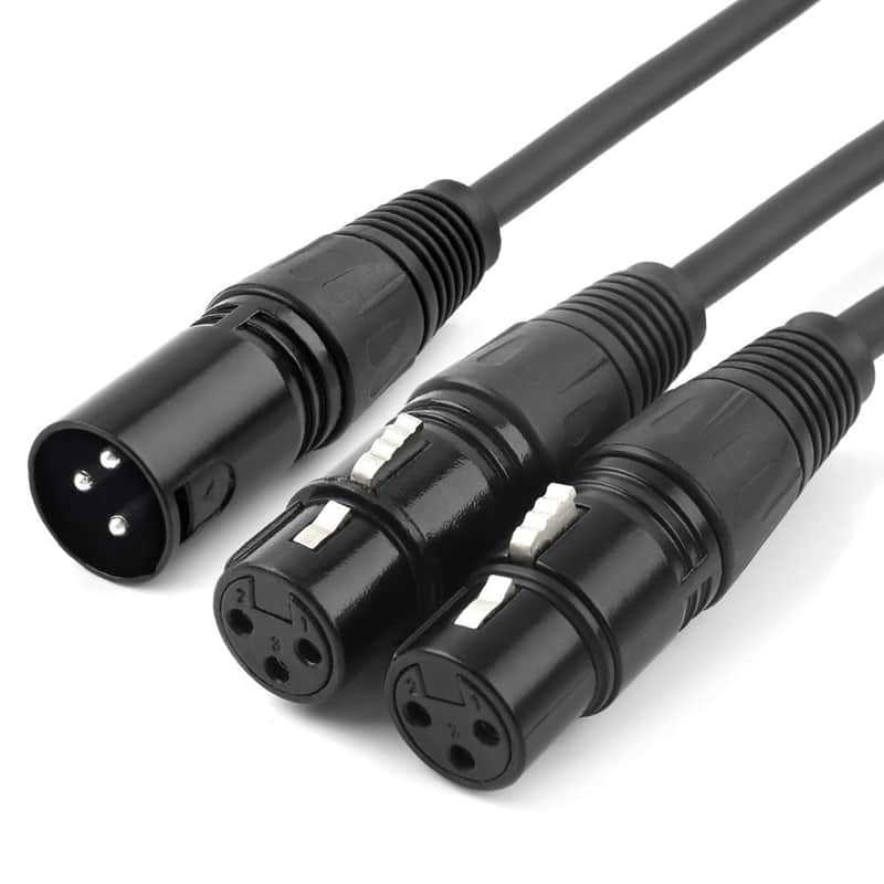 XLR Cable divisor en Y, doble hembra XLR a macho XLR Mic Combiner Y Cord Balanced Microphone Adapter Patch Cable (2 hembra a 1 macho) - 0,5 m image 1