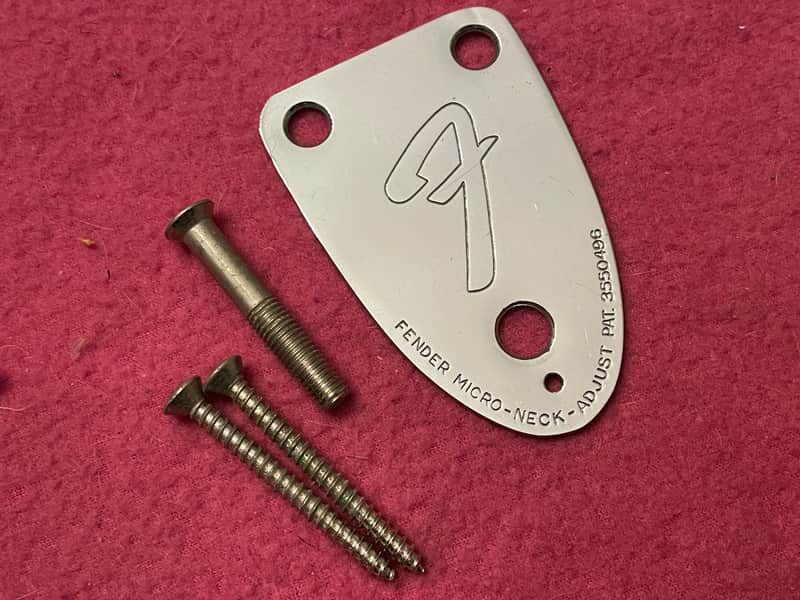 vintage 1976 Fender neckplate for Stratocaster Jazz bass telecaster deluxe custom thinline neck plate 1978 1979 1980 1981 precision bass strat image 1