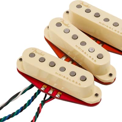Fender Ultra Noiseless Hot Stratocaster Pickup Set - Aged White Covers image 1