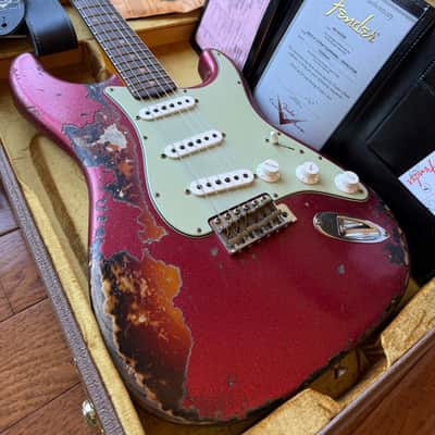 2026 Fender Custom Shop ‘61 Stratocaster SR25 Super Heavy Relic - Red Sparkle over 3 Tone Sunburst image 1