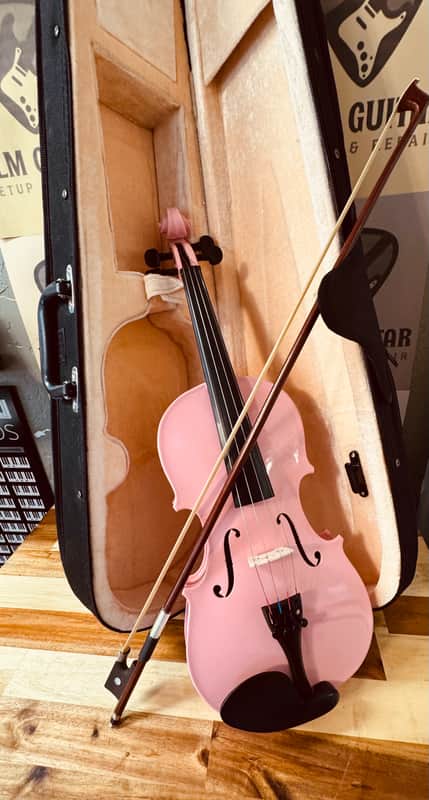 Mendini Cecilio Pink Violin W/Case image 1