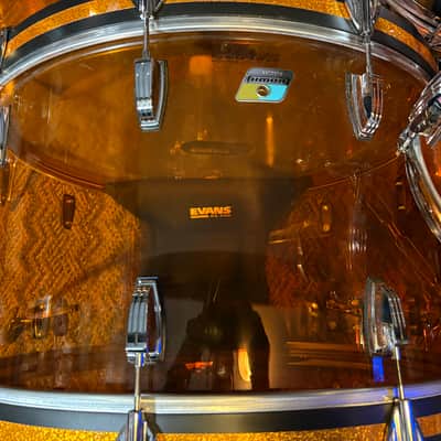 Ludwig Vistalite 9 pc BIG ZEP KIT Amber clear image 6
